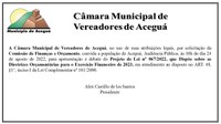 Audiência Pública - ORÇAMENTO MUNICIPAL PARA 2023